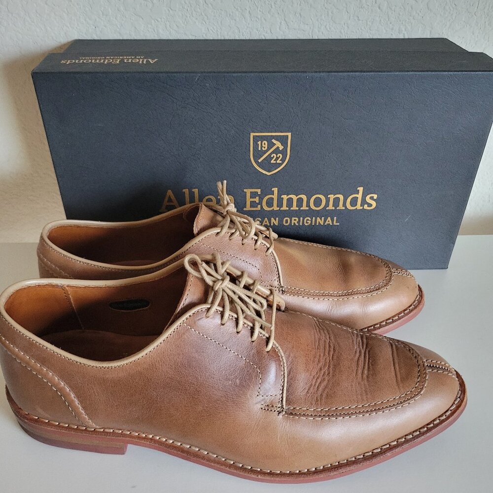 Allen Edmonds Clark Street Brown Leather Oxford Shoes Dainite Sole USA Size 10.5